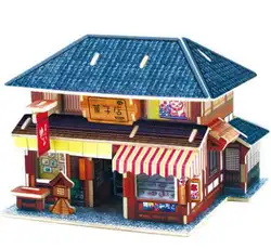 Новое поступление 3D пазлы деревянные дома японский десерт жилищного строительства развивающие игрушки рождество малыша новогодний