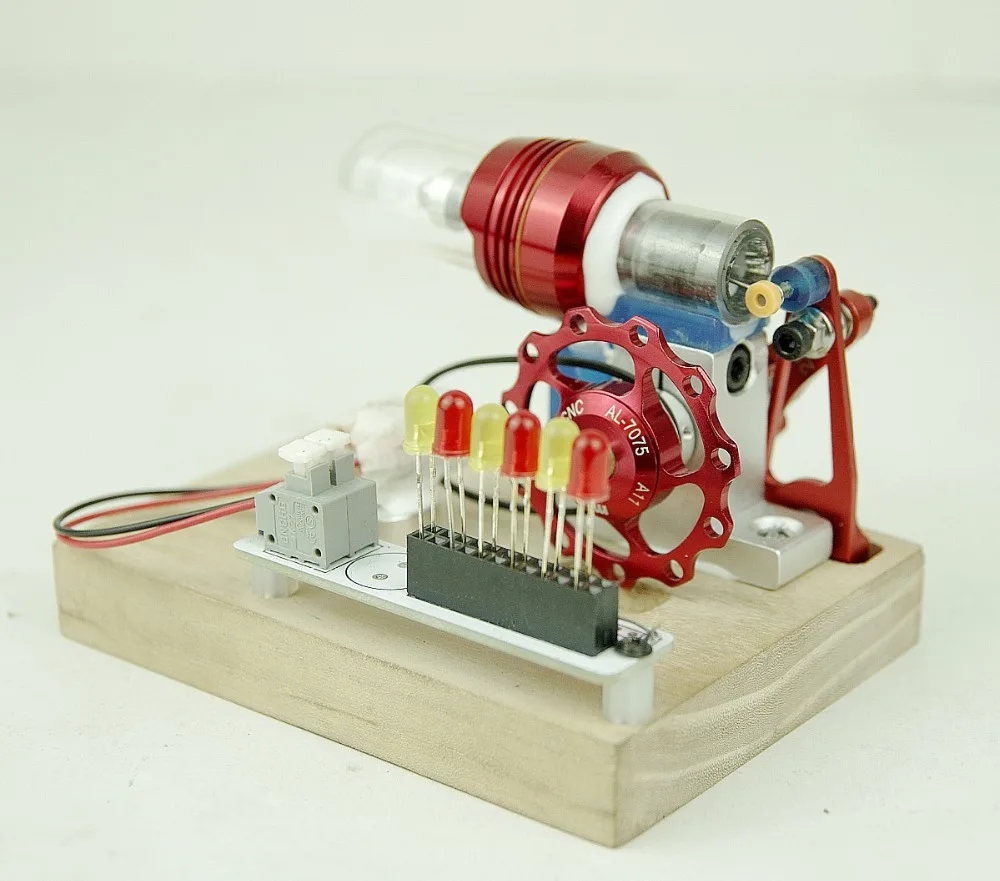 Stirling engine with generator led science toy educational brain game toy