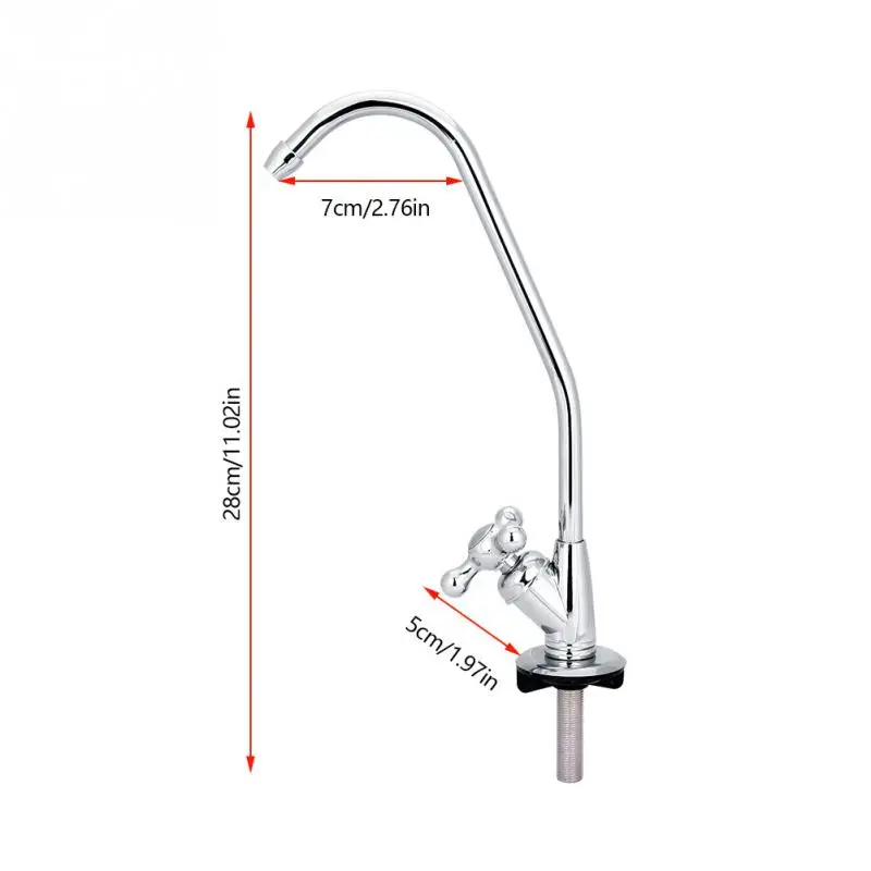 Кухонный Фильтр Для Воды Кран хромированный 1/4 дюймов очиститель прямой питьевой кран 360 ° обратного осмоса RO Фильтры для питьевой воды