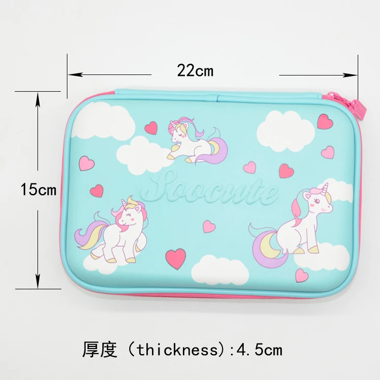 EVA кавайный пенал Kalem Kutusu Etui Estuche Escolar Pencilcase Unicornio Kalem Kutu флеш-накопитель в виде единорога коробка Estuches Trousse