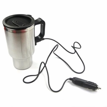 

Car Water Heating Cup Bottle 12V 450ml Tea Coffee Heating Tool Cup Electric Kettle Thermal Car Cigarette Lighter Heater Driving