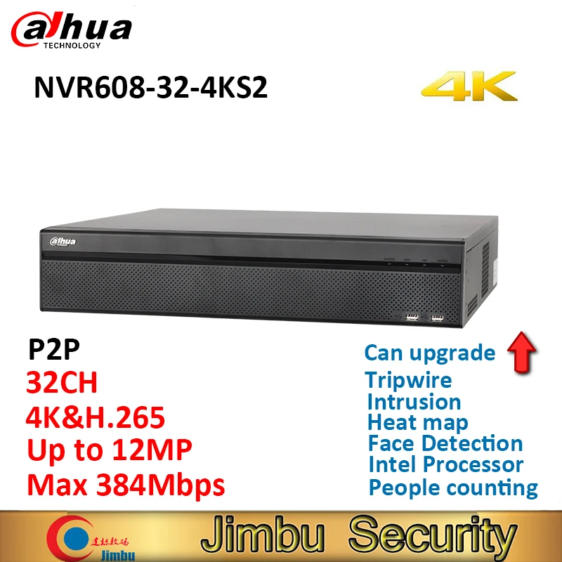 

Dahua 32 Channel Ultra 4K NVR NVR608-32-4KS2 H.265 Network DVR Intel Processor Up to 12MP Resolution Max 384Mbps face detection