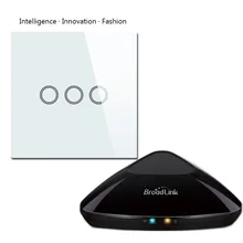 Wlansmrt настенный выключатель света 3 банды ЕС прерыватель сенсорный+ Broadlink Rm Pro Wifi/IR/RF пульт дистанционного управления умный дом автоматизация