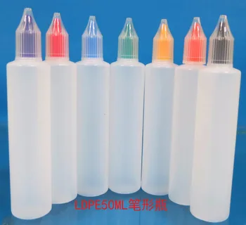 

PE plastic bottle squeeze bottle 50ml unicorn pen shape use to stock and dispense for most liquid 1000pcs/lot