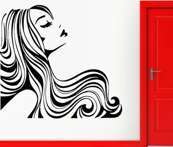 

Wall Sticker Vinyl Decal Sexy Girl With Beautiful Hair Beauty Hair Salon
