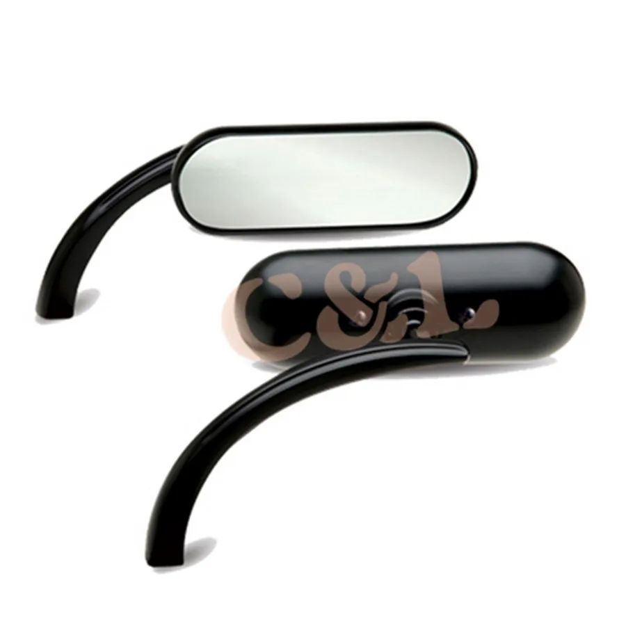 1 пара черных овальных боковых зеркал для мотоцикла Harley Dyna Softail Sportster|motorcycle mirror|mirror