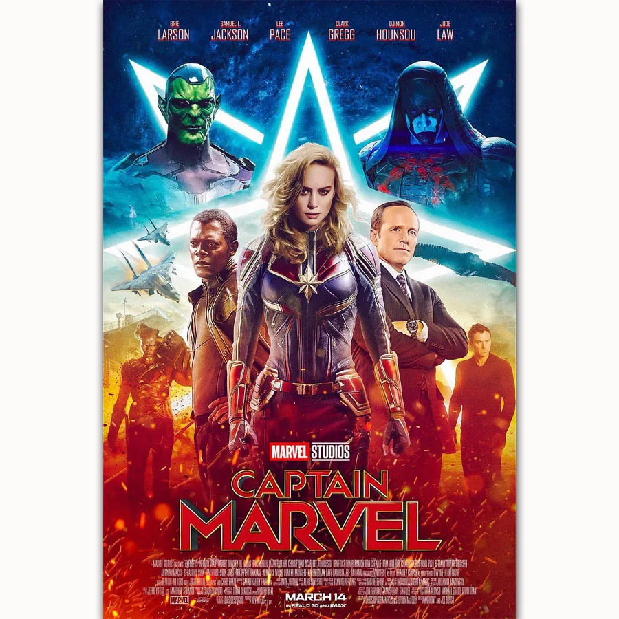 MQ3380 Captain Marvel Movie 2019 Fantasy Film Superhero 