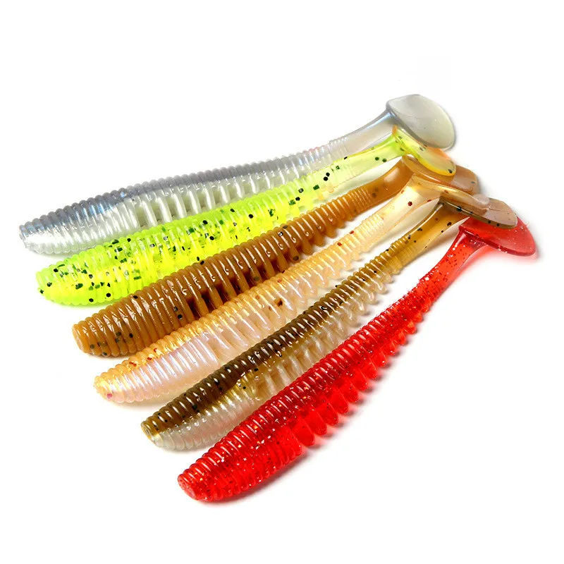11cm 5g 6pc/set Artificial Soft Bait Worm Swimbaits Fishing Lure