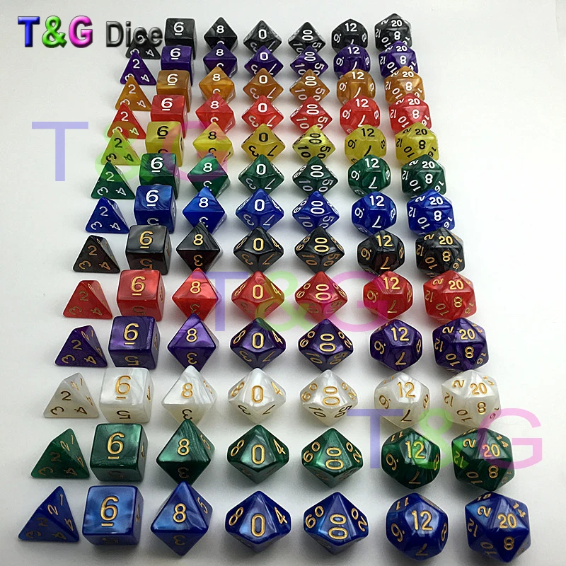 

New Arrival 7Pcs/Set Resin Polyhedral TRPG Games For Dungeons Dragons Opaque D4-D20 Multi Sides Dice Pop for Game Gaming