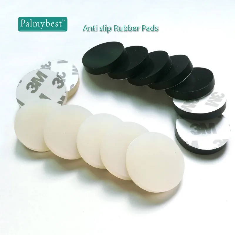 anti slip rubber pads 30mm diameters round furniture feet mat white