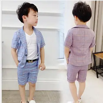 

Summer Boys Blazer Suits set (suit+pant) Kid Boy Wedding Party Suits Blazer Costume Garcon Formal School short suits 2pcs/set