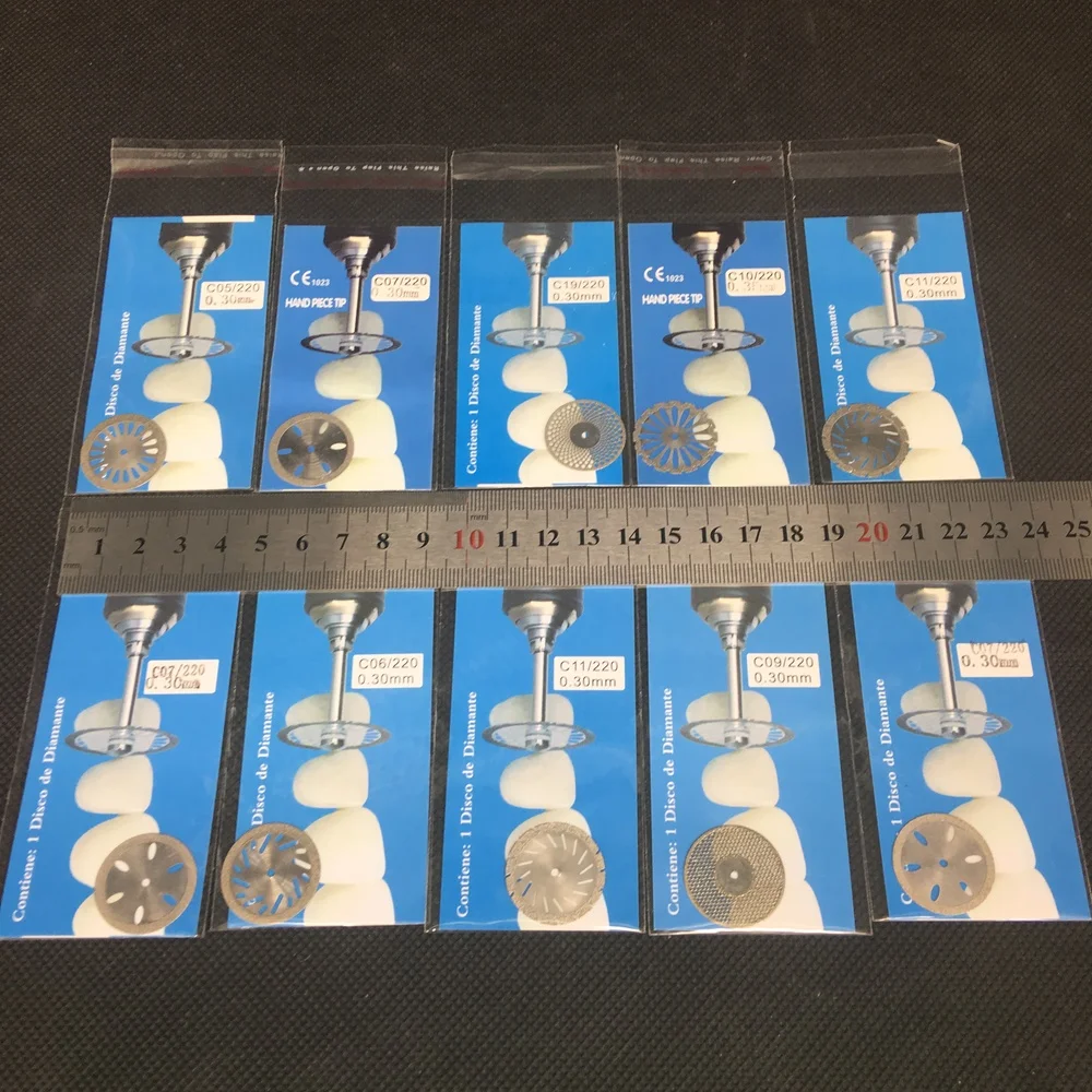 10 шт. зубные лабораторный алмаз диск для зубных резка пластырь 22 мм x 0,30 диск колеса ювелирные изделия Полировка