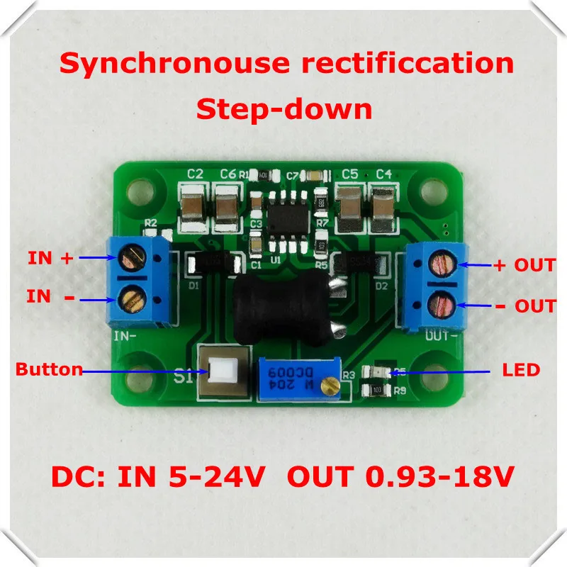 

DC-DC Step-Down Synchronous rectification Adjustable Supply Power buck converter voltage LED indicator/ Button Switch10 pcs/lot]