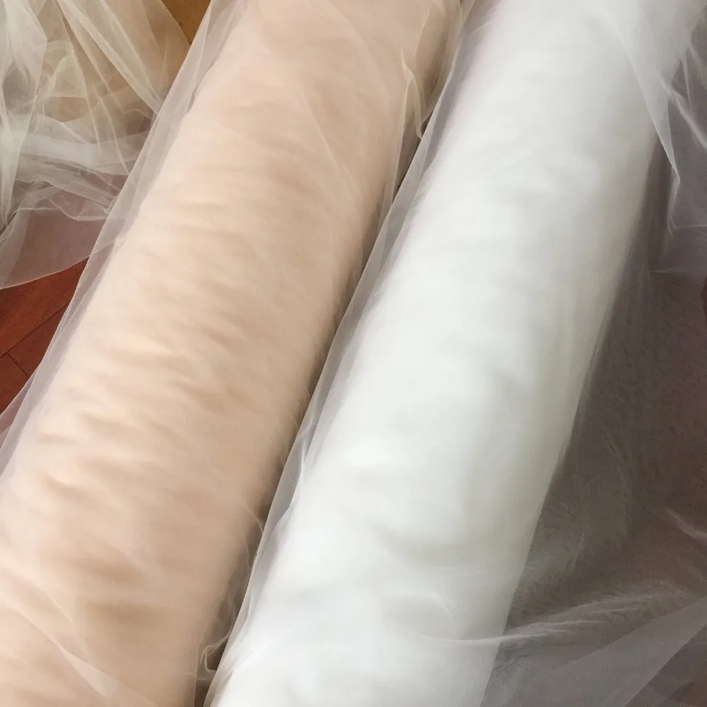

5 Yards 300cm Wide Flowy Bridal Veil Lace Tulle in Off White Champagen for Bridal Gown Lining, Garters, Embroidery Lace DIY