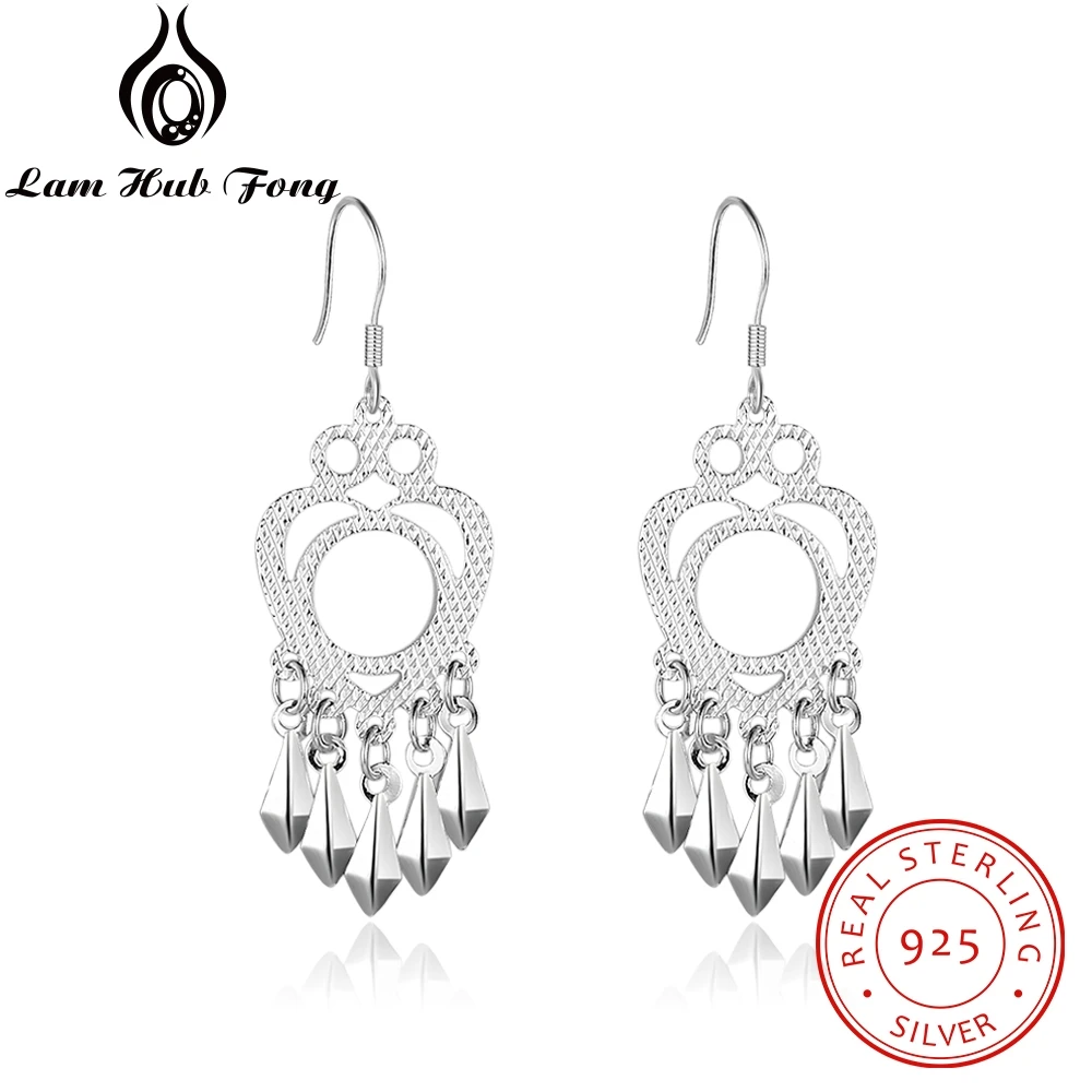 

925 Sterling Silver Owl Shape Hollow Earrings for Women Metallic Tassel Dangle Earrings Animal Jewelry Gift (Lam Hub Fong)