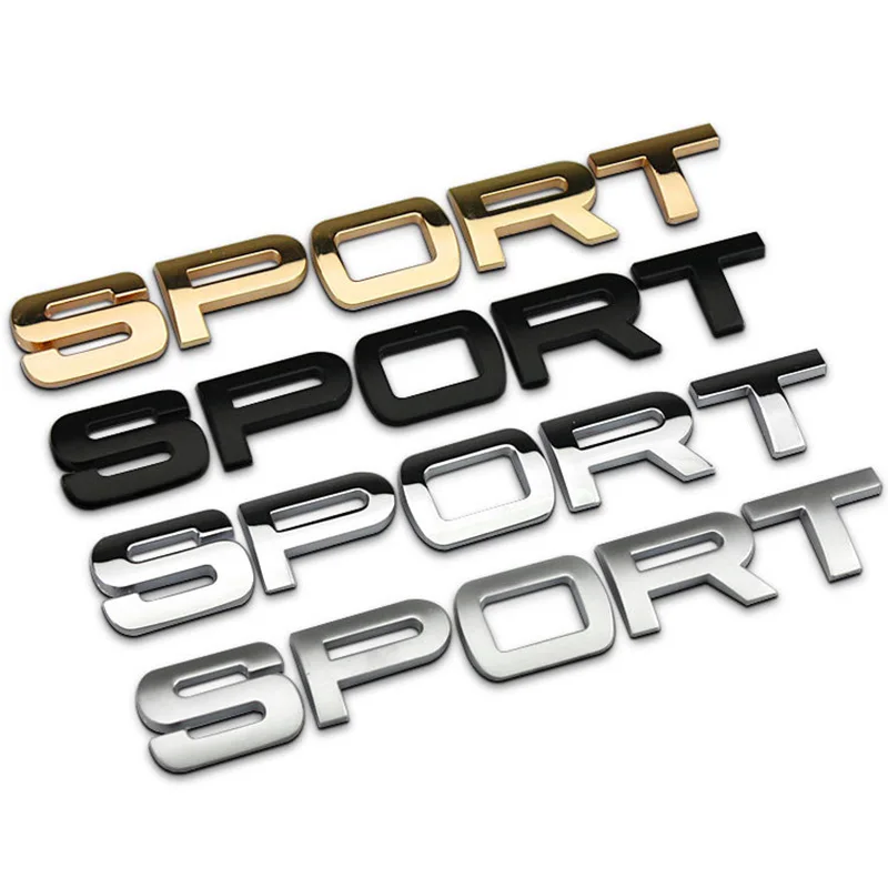SPORT Letters Zinc Alloy Chrome Metal Car Styling Emblem Badge Sticker