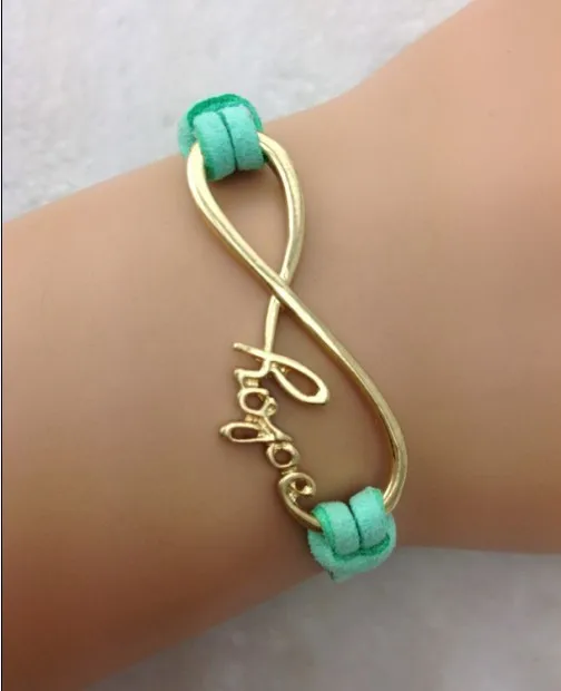 1pc Gold Infinity hope Bracelet Friendship Graduation Gift 1591 | Украшения и аксессуары