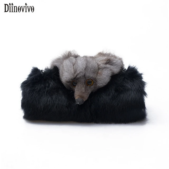 Diinovivo Hand Warmer Women Bag Plush Small Fox Crossbody For Diinovivo Hand Warmer Women Bag Plush Small Fox Crossbody For 2018 Faked Fur Pillow Bags Famale Messenger Dnv0615