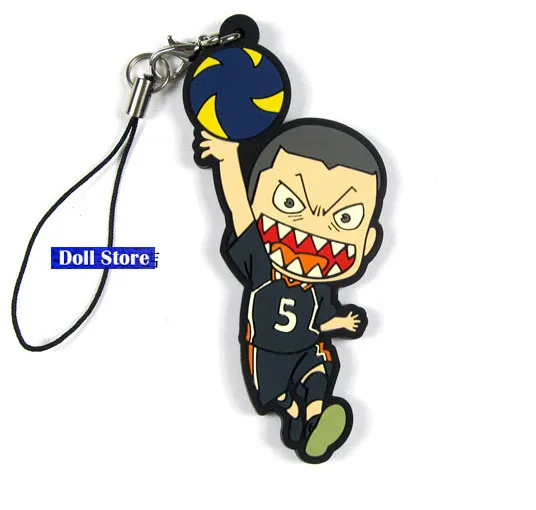 Haikyuu аниме брелок Oikawa Tooru Kozume Kenma Kuroo Tendo Satori Koutarou Hinata резиновый ремешок/ремень для