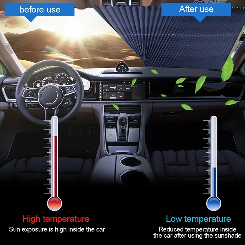 Солнцезащитный козырек для лобового стекла автомобиля, солнцезащитный козырек на заднее стекло, УФ-защита, шторка, Выдвижная складная шторка для лобового стекла, солнцезащитный козырек