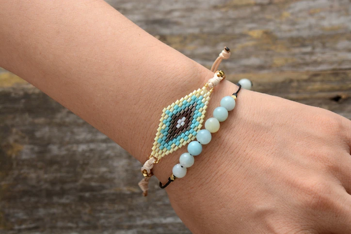 Simple Bohemian Bracelet Fashion Amazonite Bead Adjustable Bracelet Beaded Women Friendship Bracelets Gift Jewelry