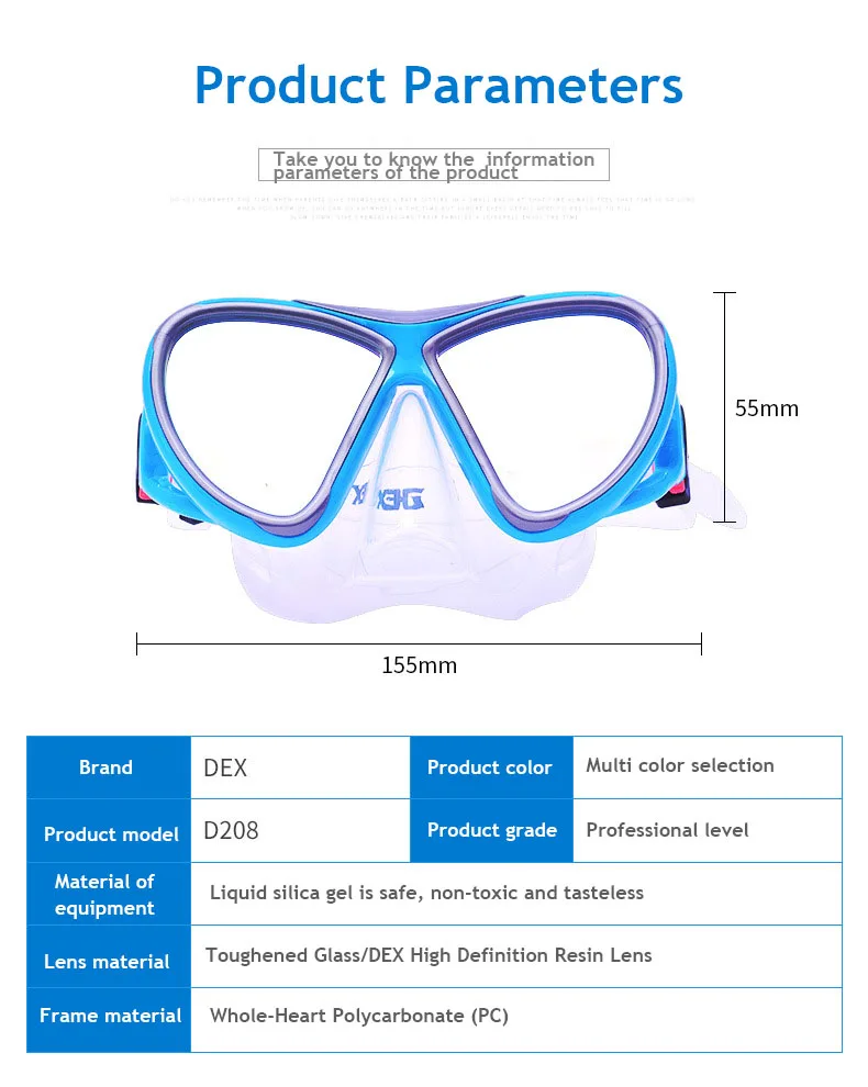 DEX противотуманные плавательные очки стекло e Набор Жидкий силикагель детские очки для плавания с закаленным стеклом линзы маски для