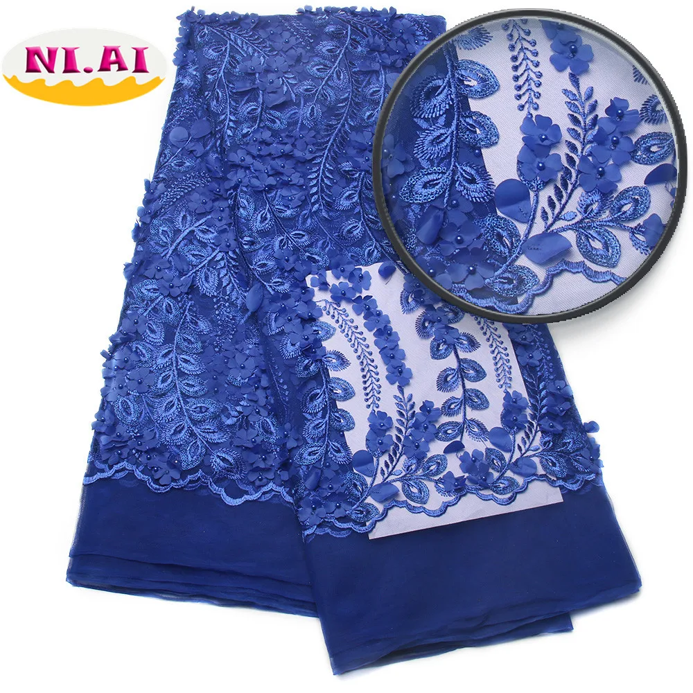 

Latest French Lace Fabric Embroidered Mesh Fabric Cheap African Tulle Net 3D Flower Lace Fabric For Women Nice Dress XY769B