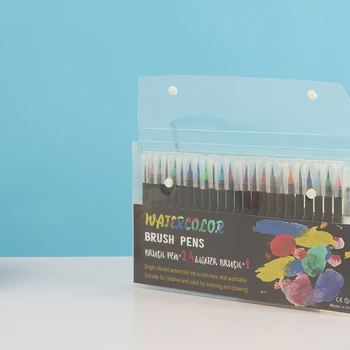 

24 Color Premium Painting Soft Brush Pen Set Watercolor Markers Pen Perfect For Coloring Books Manga Comic Calligraphy