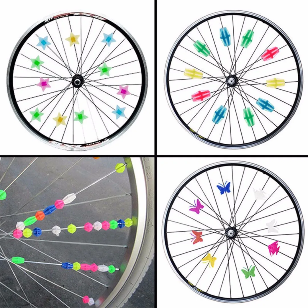 New Arrival Bicycle Spoke Beads Bicycle Wheel Plastic Multi Colored Spoke Beads Children Kids Clip Decoration Bicycle Parts