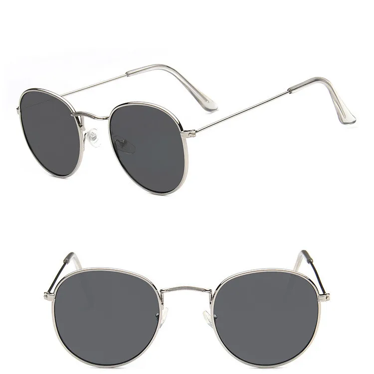 Yoovos, винтажные металлические солнцезащитные очки для женщин, зеркальные, брендовые, дизайнерские, Круглые, женские солнцезащитные очки, классические, модные, Oculos De Sol Gafas - Цвет линз: SilverGray