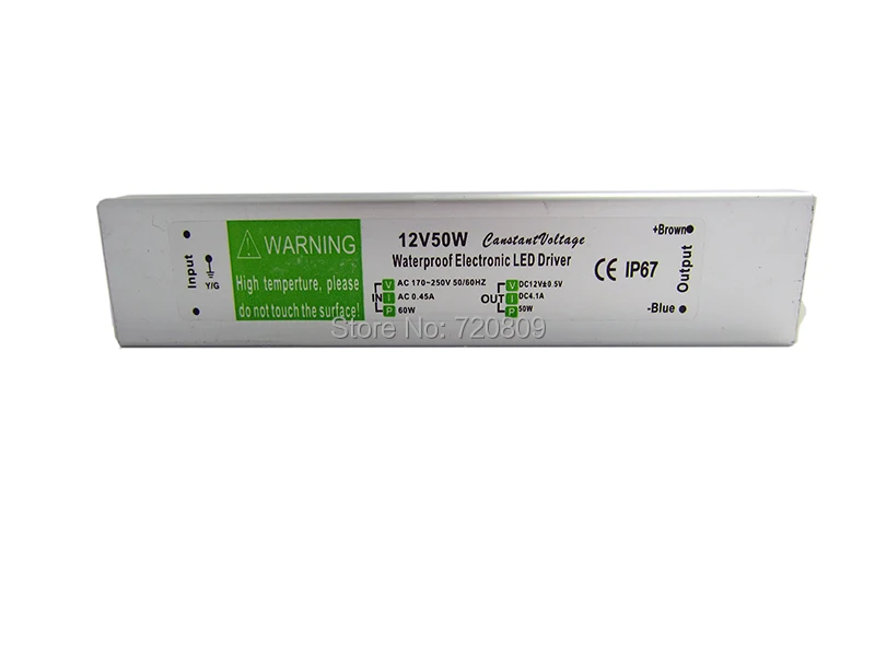 

10pcs/lot Free Shipping 50W AC230V to DC12V Waterproof Electronic Transformer Outdoor LED Driver Power Supply