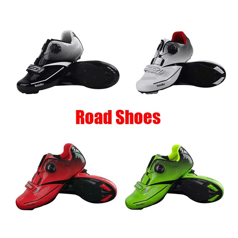 Boodun transpirable Pro Auto-bloqueo Ciclismo Zapatos carretera bicicleta Zapatos ultraligero Atlético carreras Zapatillas Zapatos Ciclismo