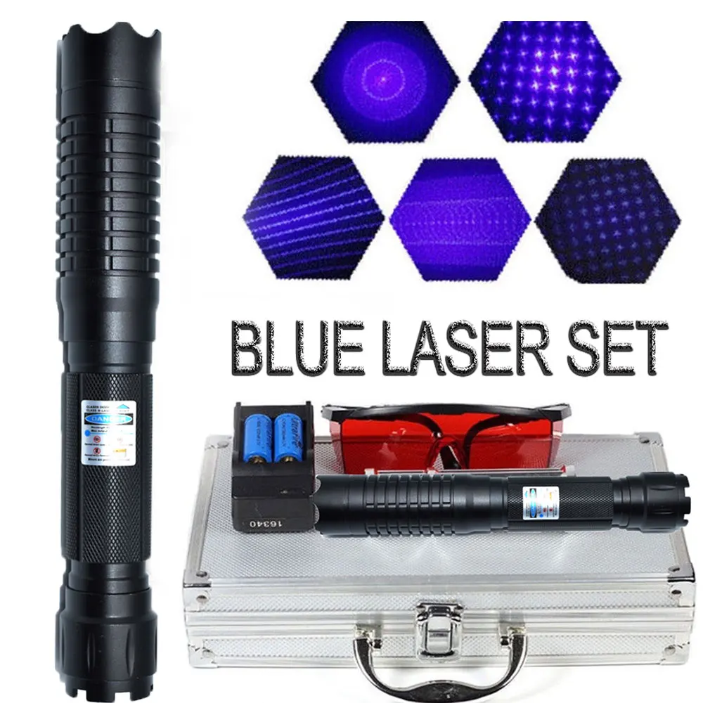 

Powerful Hunting Lazer Tra'c'ti'ca'l Blue Laser Pointers 450nm 1.5.w Lazer sight Flashlight Burning Match/light cigars/candle