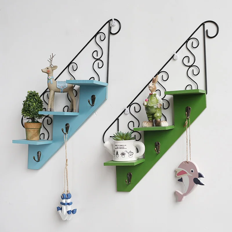 

Solid wood rack wall hanging wall decoration clothing store wall decoration living room bedroom wall hook rack storage rack