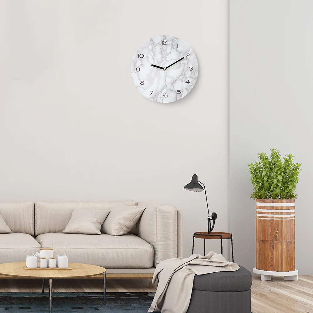 

Marbled Effect Wall Clock Neat Looking Clocks 11.42in Precise Hanging Clock Black / Dark green
