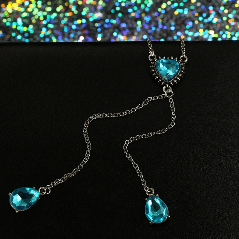 SHUANGR Кристальное ожерелье с подвеской в виде сердца, роскошное колье синего цвета для женщин, темпераментный воротник, ожерелье mujer