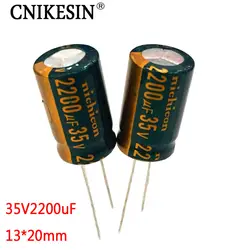 CNIKESIN 10 шт. 35V2200UF высокая частота низкое сопротивление для Nichicon материнская плата компьютера электролитический конденсатор 2200 В мкФ 35 в 13X20