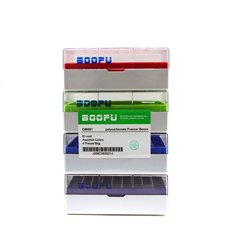 

4 Pieces Laboratory PC Material 1.8ml/2ml 81 Well Cryovial Stand Cryo Tube Box
