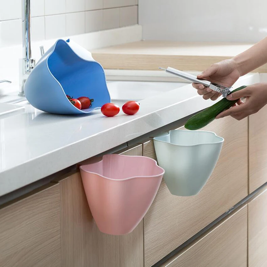 Kitchen Multifunction Cupboard Door Hanging Garbage Cans Desktop Rubbish Organize Container Debris Storage Box Trash Bins|Waste Bins| - AliExpress