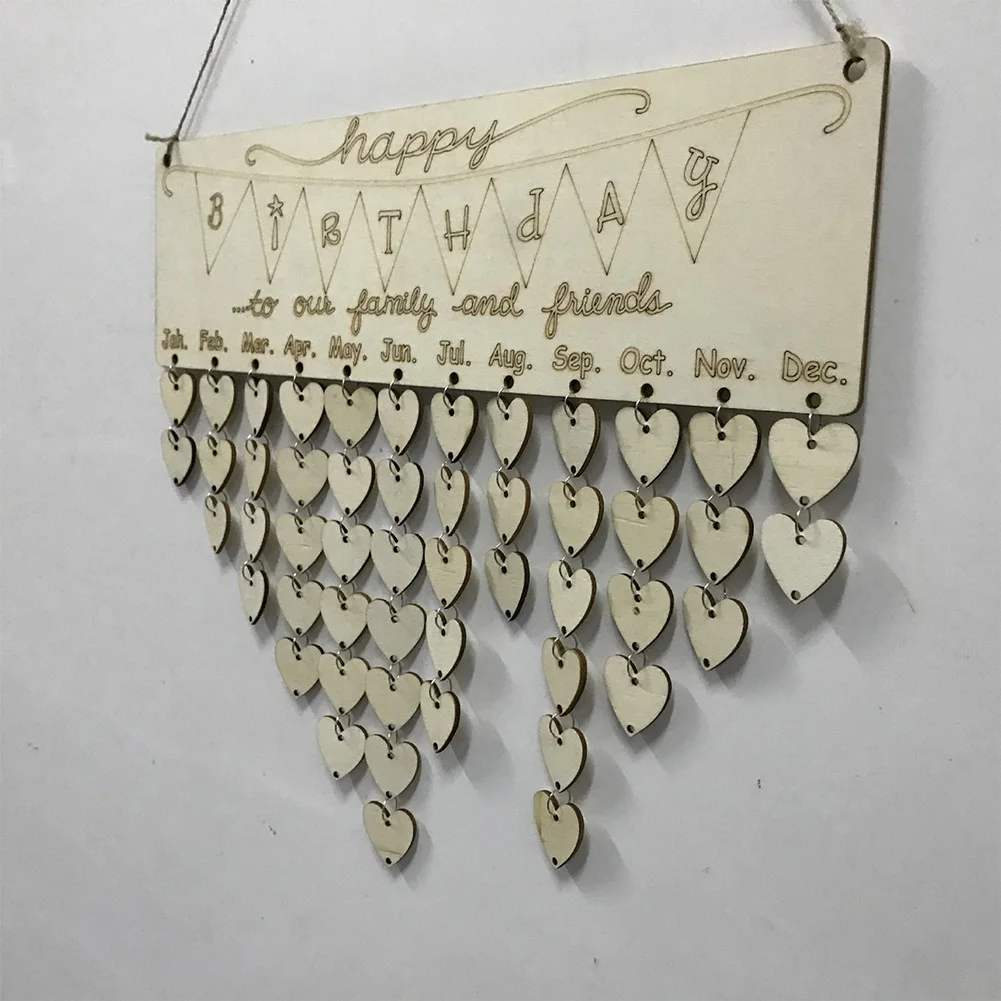 

DIY Birthday Date Reminder Board Perpetual Wooden Craft Event Calendar