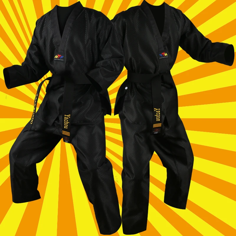 

Coach color Professional training adult Taekwondo Uniform male female Dobok Long-sleeve suits Taekwondo Clothes free shipping