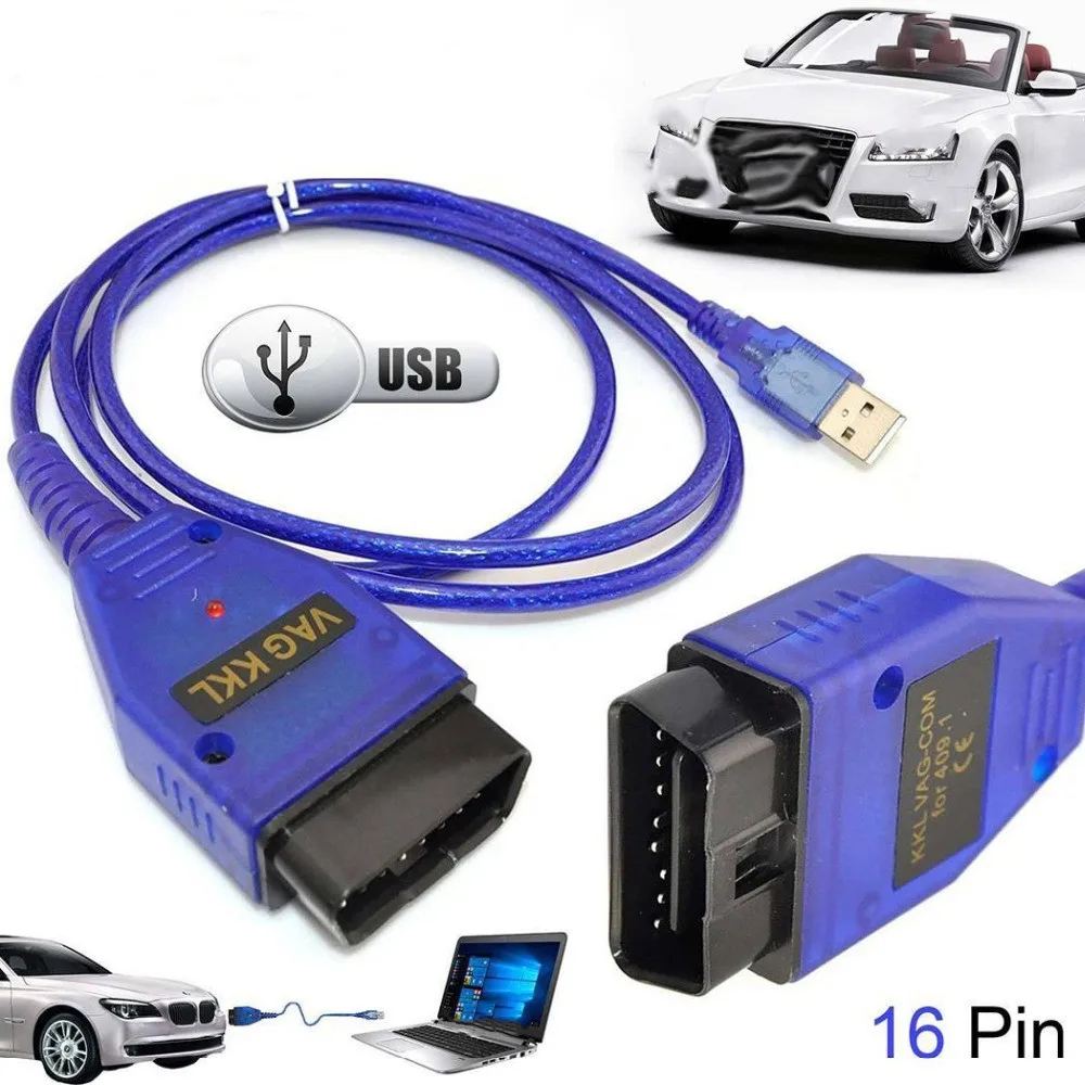 VAG-COM 409,1 Vag Com L USB+ Fiat Ecu Интерфейс автомобиля Ecu инструмент сканирования FT232RL чип USB кабель OBD2 OBDII диагностический сканер