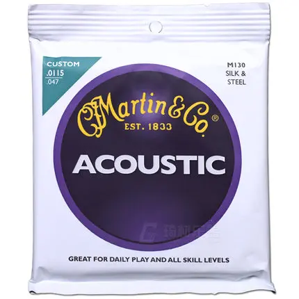 

MartinGuitar M130 Custom Silk & Steel Acoustic Guitar Strings, Light, 0115-047