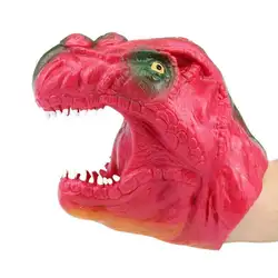 1 шт. Хэллоуин тираннозавр мягкие перчатки красный динозавр тираннозавр реалистичные голову мягкой TPR Руку Кукол перчатки детские игрушки