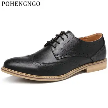 

2020 New Arrival Retro Design Men Business Dress Shoes High Quality Pointed Toe Party Bullock shoes Men Oxford Office Shoes