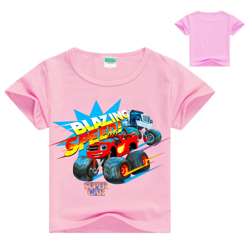 Детская одежда с машинкой для мальчиков, новая детская футболка с короткими рукавами детские футболки для мальчиков и девочек, топы для мальчиков с монстром