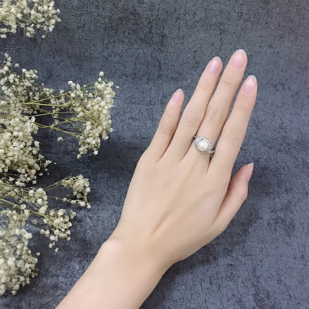 ZHOUYANG, обручальные кольца для женщин, простой искусственный жемчуг, кубический цирконий, серебряный цвет, обручение, подарок, модное ювелирное изделие R670 R676