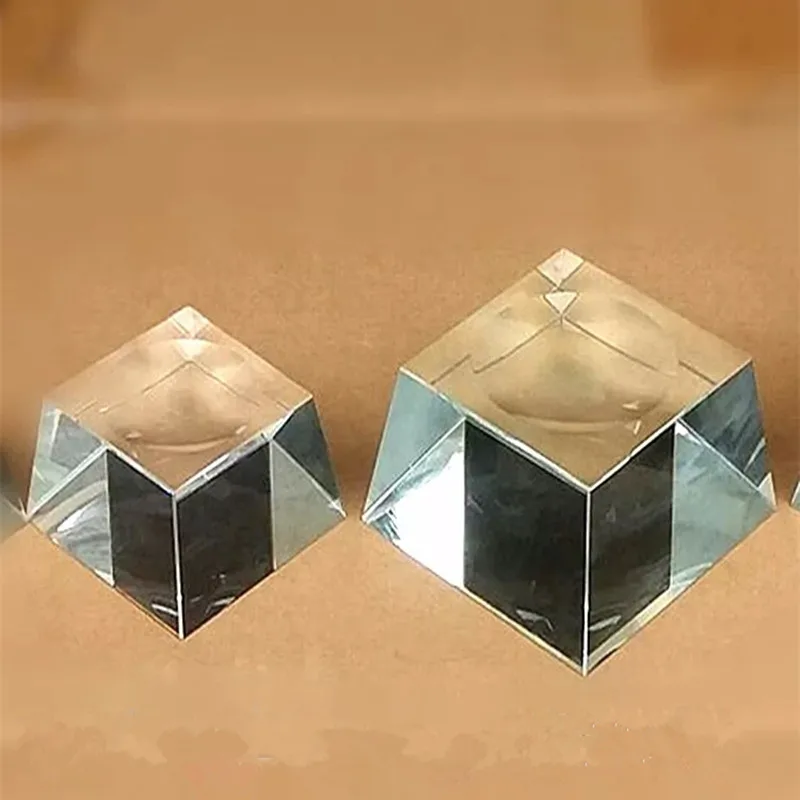 1Pcs Transparent Glass Square Dimple Crystal Ball Display Bases Table Holder Stand Home Decor Ornaments Party Gift Paperweight