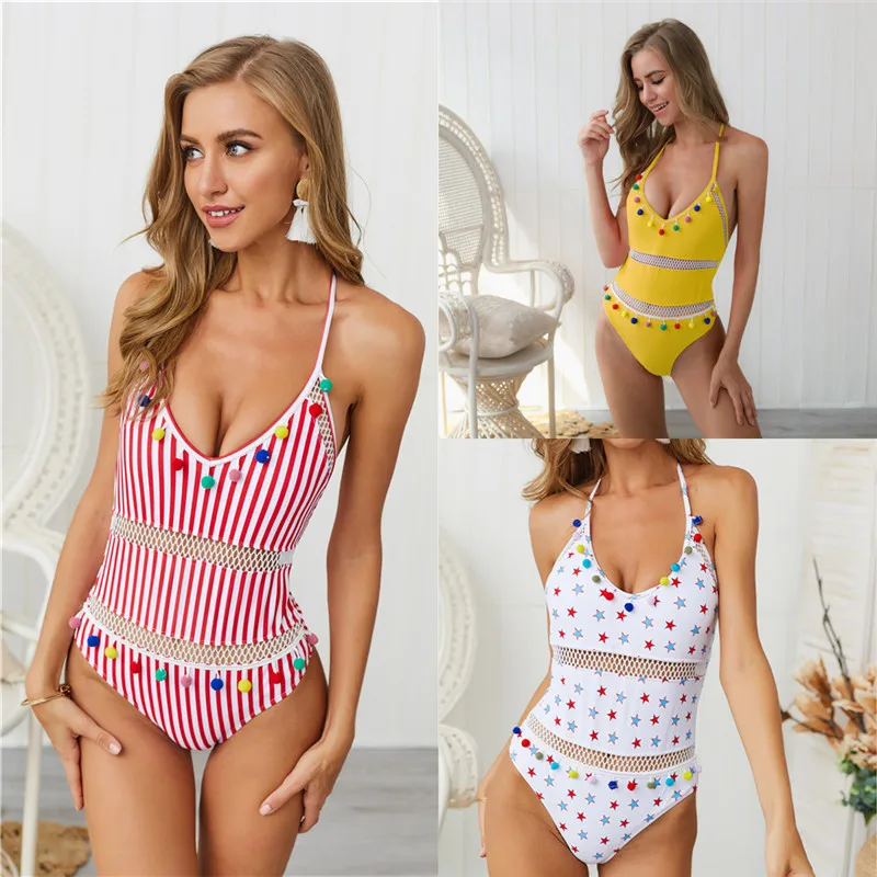 neon color one piece swimsuit