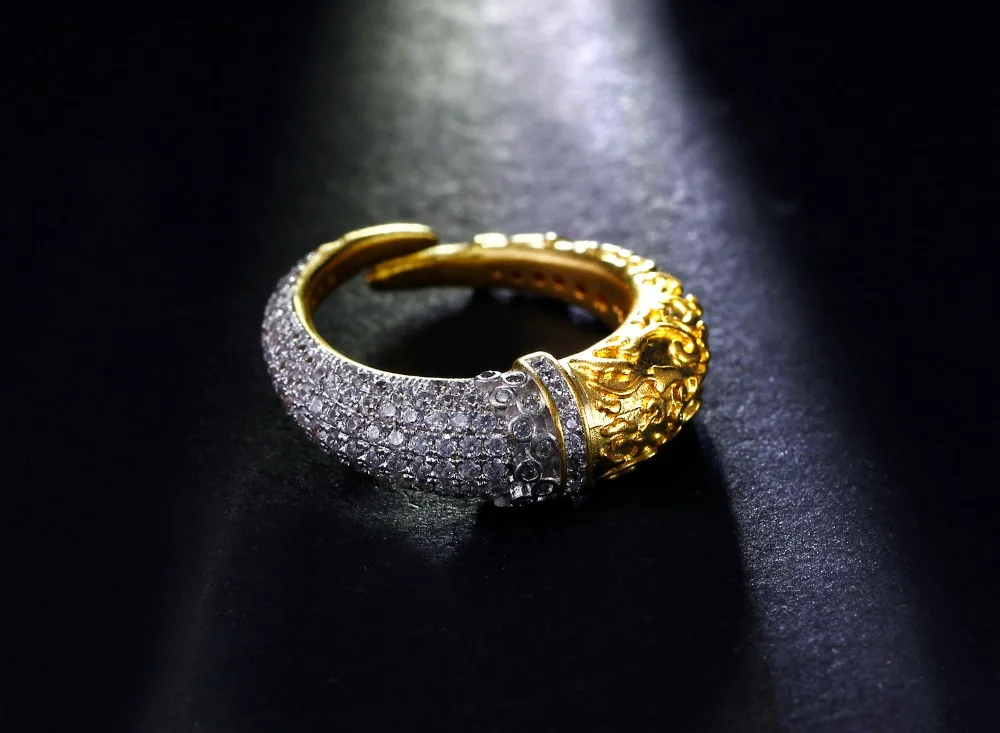 Уникальный Дизайн Кольцо Медь Ювелирные изделия из металла в белый и золотой цвет проложить полноценно фианит палец кольца для женщи